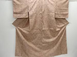 未使用品　仕立て上がり　花唐草模様手織り紬着物